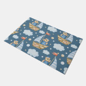 かわいいクマのボート ドアマット (アングル)