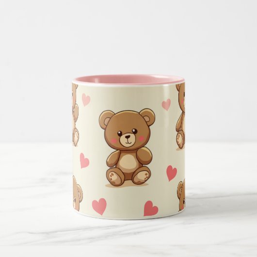かわいいクマのマグカップ ツートーンマグカップ (中央)
