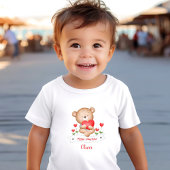 かわいいクマのミスターバレンタインデーパーソナライズされたン名 トドラーTシャツ