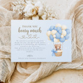 かわいいクマのメッセージ赤ちゃんシャワー サンキューカード