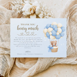 かわいいクマのメッセージ赤ちゃんシャワー サンキューカード