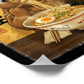 かわいいクマのラーメン好き 日本 かわいい ポスター (角)