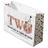 かわいいクマの二歳の誕生日抱き枕 ラージペーパーバッグ (正面アングル)