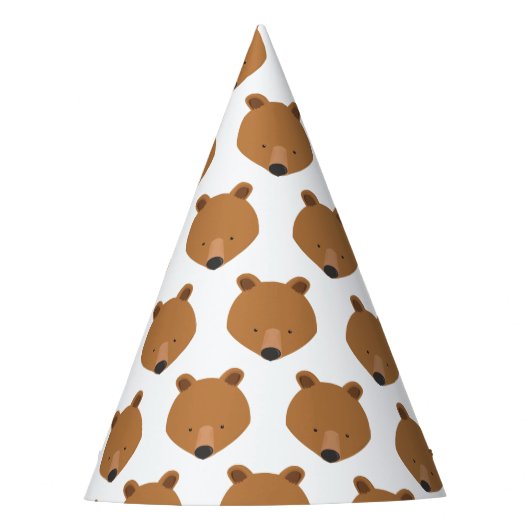 かわいいクマの動物 パーティーハット (正面)