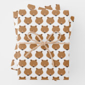 かわいいクマの動物 ラッピングペーパーシート (インサイチュ)