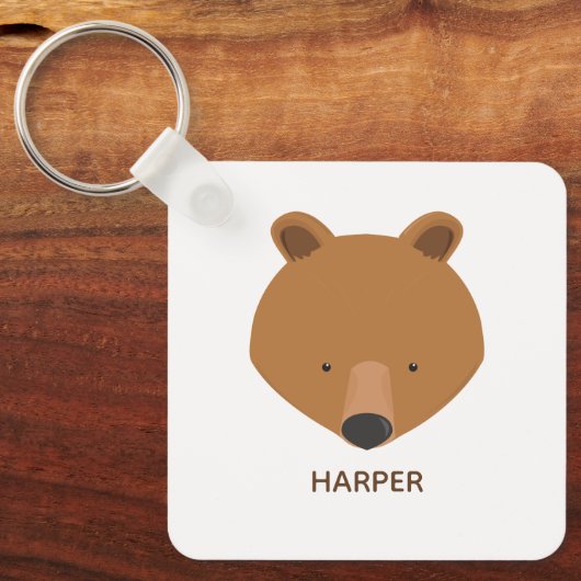 かわいいクマの名前の動物 キーホルダー (正面)