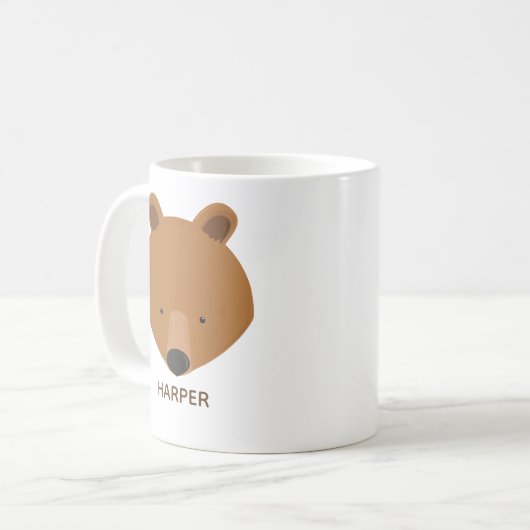 かわいいクマの名前の動物 コーヒーマグカップ (正面左)