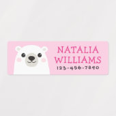 かわいいクマの名前をカスタムする電話番号プロパティ ラベル (デザイン1)