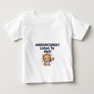かわいいクマの告知ベビーTシャツ ベビーTシャツ