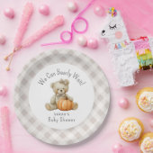かわいいクマの女の子の赤ちゃんシャワーを待つことができる ペーパープレート (パーティー)