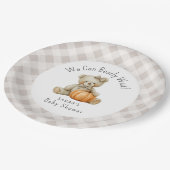 かわいいクマの女の子の赤ちゃんシャワーを待つことができる ペーパープレート (アングル)