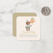 かわいいクマの女の子の赤ちゃんシャワー本のリクエスト ノートカード (正面/裏面インサイチュ)