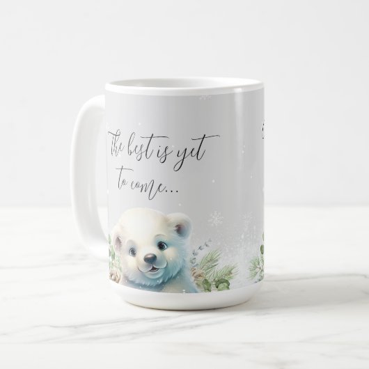 かわいいクマの妊娠が明らかに叔母に昇進 コーヒーマグカップ (正面左)