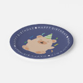 かわいいクマの子どもの誕生日パーティー ペーパープレート (アングル)