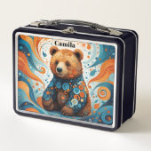 かわいいクマの子 メタルランチボックス (正面)