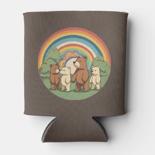 かわいいクマの家族 缶クーラー (正面)