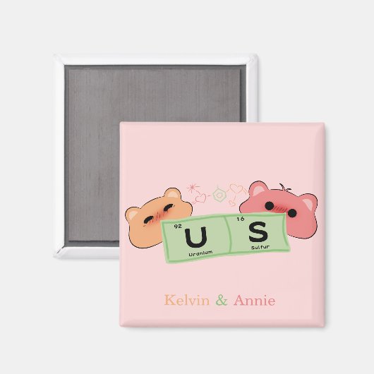 かわいいクマの恋愛 マグネット (正面/裏面)