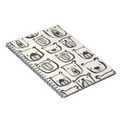 かわいいクマの手描きシームレスパターン ノートブック (右側)