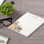 かわいいクマの抱え本を折り畳んだ紙背景 ノートパッド