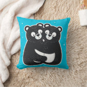 🐻🖤 かわいいクマの抱擁 黒くまの癒しギフト ✨ クッション (ブランケット)