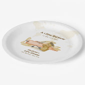 かわいいクマの探検家 世界地図 航空機 赤ちゃんシャワー ペーパープレート (アングル)