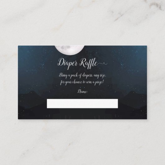 かわいいクマの月おむつラッフル エンクロージャーカード (裏面)