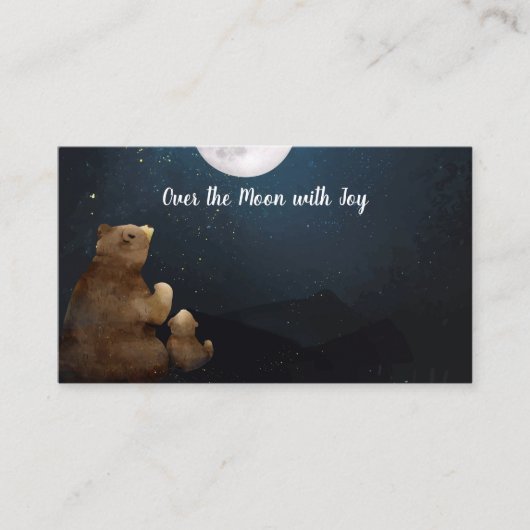 かわいいクマの月おむつラッフル エンクロージャーカード (正面)