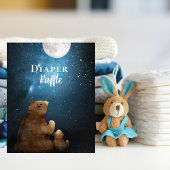 かわいいクマの月おむつラッフル ポスター