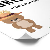 かわいいクマの木の中でドリンク赤ちゃんシャワー ポスター (角)