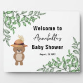かわいいクマの木の中へようこそ赤ちゃんシャワー フォトプラーク (正面)