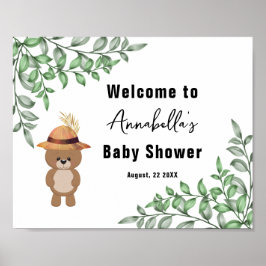 かわいいクマの木の中へようこそ赤ちゃんシャワー ポスター