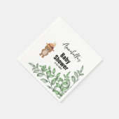 かわいいクマの木の赤ちゃんシャワー スタンダードカクテルナプキン (角)