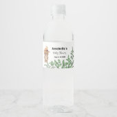 かわいいクマの木の赤ちゃんシャワー ペットボトルラベル (正面)