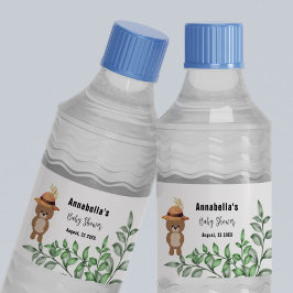 かわいいクマの木の赤ちゃんシャワー ペットボトルラベル