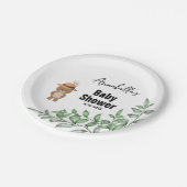 かわいいクマの木の赤ちゃんシャワー ペーパープレート (アングル)