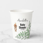 かわいいクマの木の赤ちゃんシャワー 紙コップ (正面)
