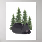 かわいいクマの森の動物の壁アートルームデコール ポスター (正面)