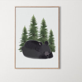 かわいいクマの森の動物の壁アートルームデコール ポスター