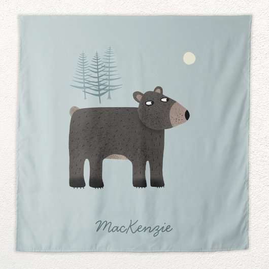 かわいいクマの森パーソナライズされた地 タペストリー