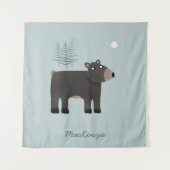 かわいいクマの森パーソナライズされた地 タペストリー (正面)