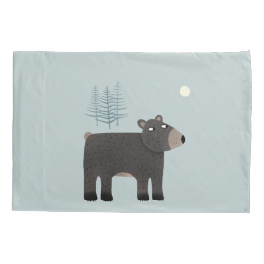 かわいいクマの森 枕カバー (裏面-左)