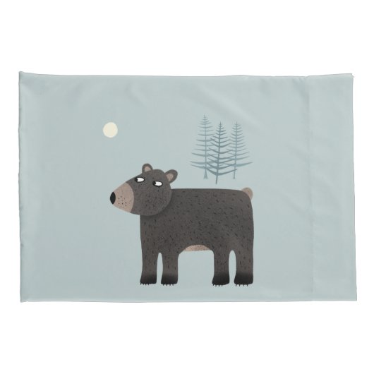 かわいいクマの森 枕カバー (裏面-右)