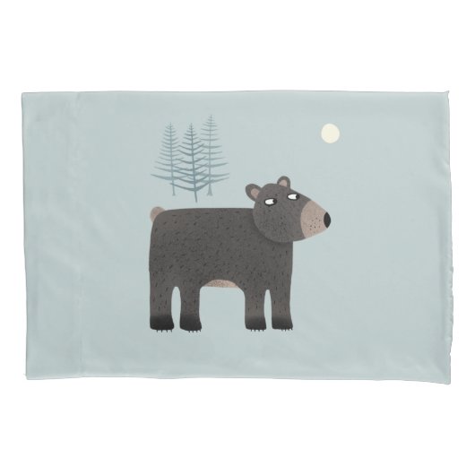 かわいいクマの森 枕カバー (正面左)