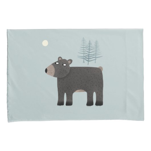 かわいいクマの森 枕カバー (正面右)