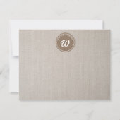 かわいいクマの模様のイニシャルモノグラム ノートカード (正面)