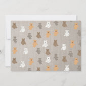 かわいいクマの模様イニシャルモノグラム サンキューカード (裏面)