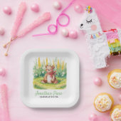 かわいいクマの水の色bearly待ち赤ちゃんシャワー ペーパープレート (パーティー)