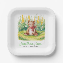 かわいいクマの水の色bearly待ち赤ちゃんシャワー ペーパープレート