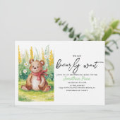 かわいいクマの水の色bearly待ち赤ちゃんシャワー 招待状 (スタンド正面)