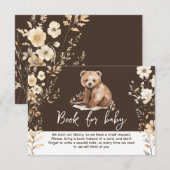 かわいいクマの水彩ボーイ ベイビーシャワーのカード エンクロージャーカード (正面/裏面)